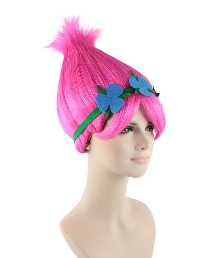 Pink Troll Princess Wig Side View