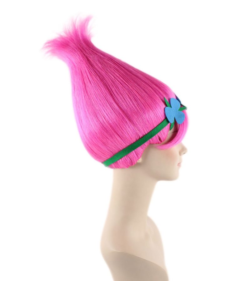 Pink Troll Princess Wig Left Side View