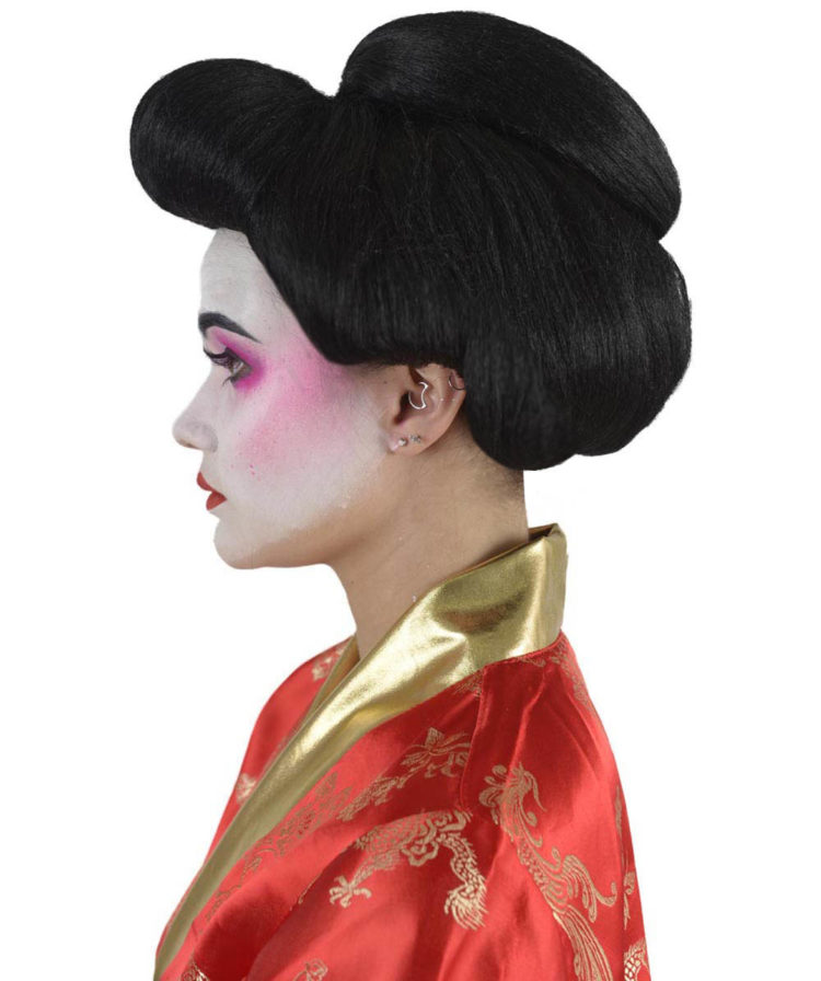 Geisha wig left side view
