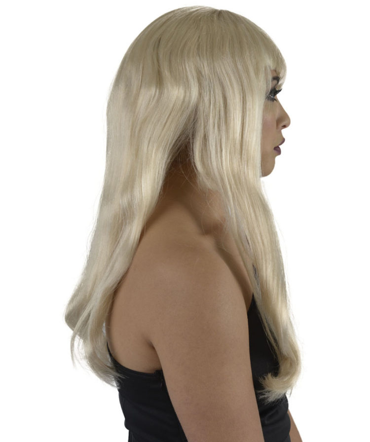 Long hair vampiress wig left side view