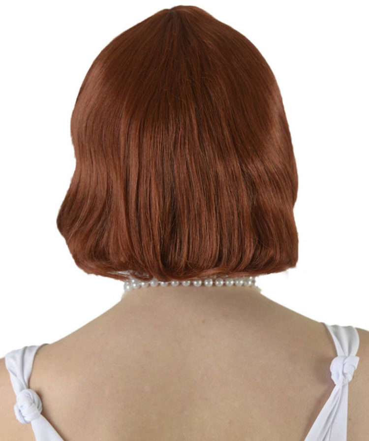 Brown flapper wig back view