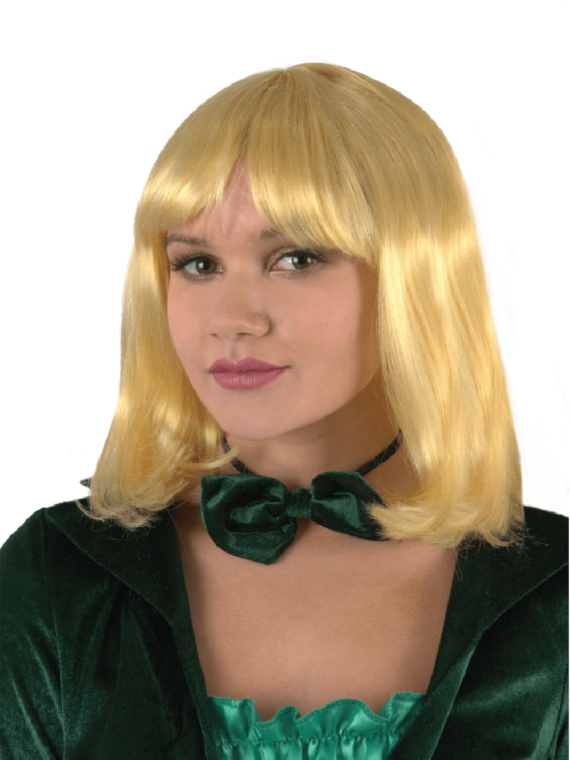 Blonde pageboy wig front view