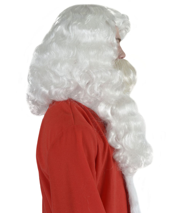 Santa beard and wig side view