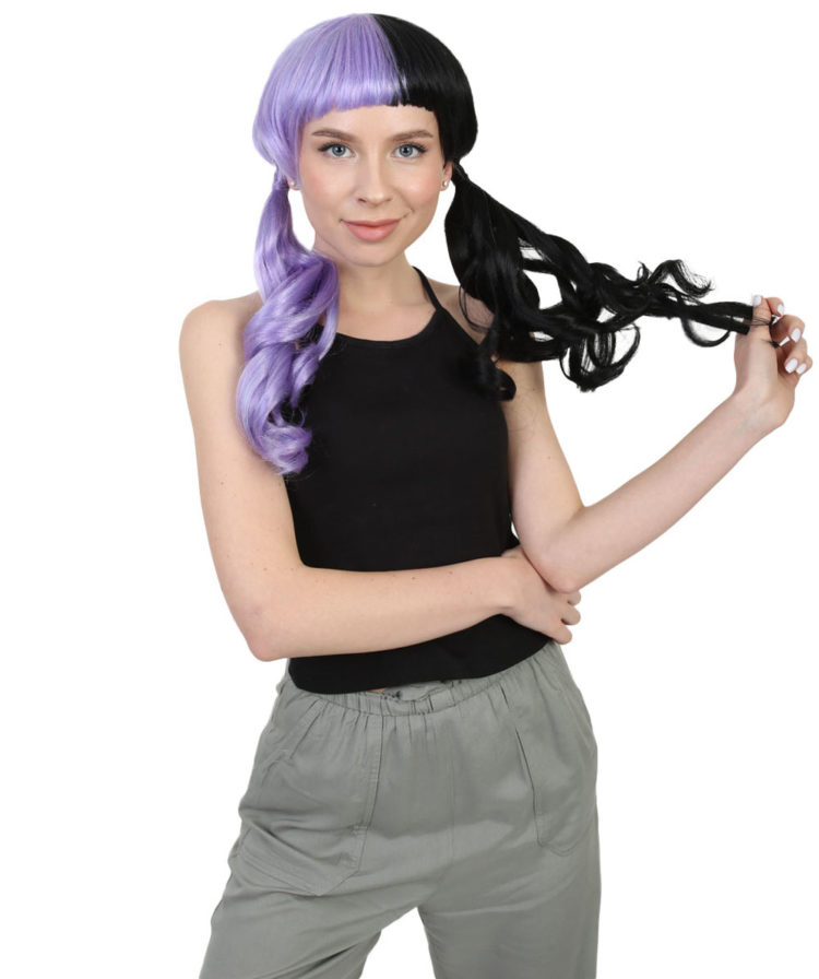 TWO TONE PURPLE PONYTAIL WIG