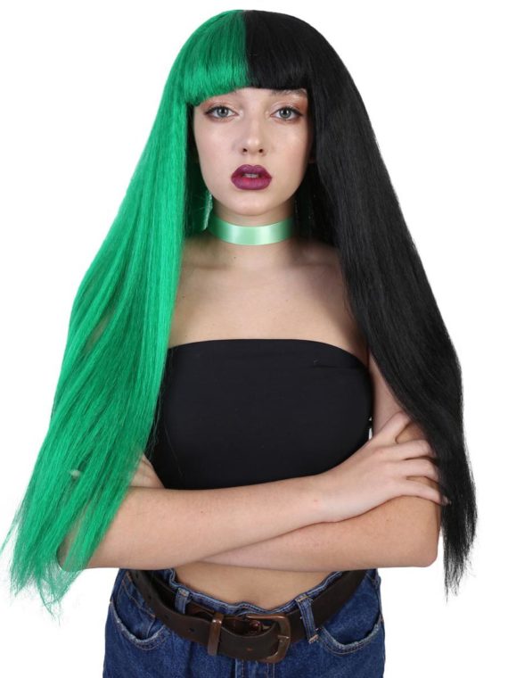 TWO TONE GREEN WIG